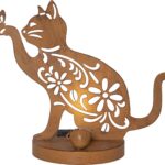 Star Trading Solar Dekoration Oxicat Indoor, Outdoor, warmweiss, rost