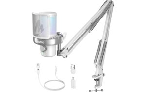Maono Mikrofon DM40 Pro Weiss USB, Wireless, inkl Arm, RGB, Plug & Play