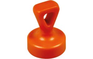 Berec Griffmagnet mit Öse, orange, 2-er Kunststoff, Ø 17 mm, Neodym