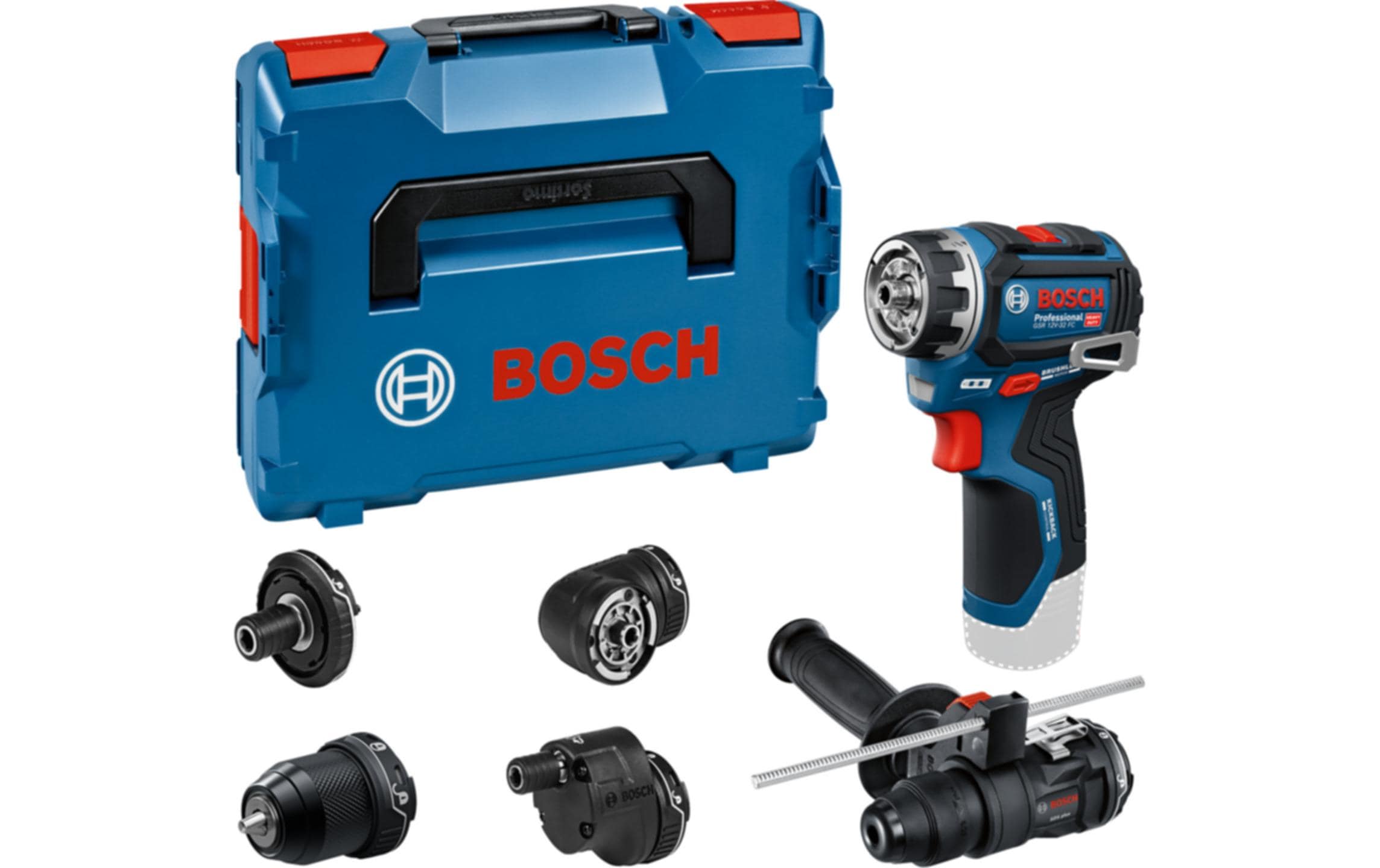 Bosch Professional Schrauber GSR 12V-32 FC, div. Aufsätze Handgriff, Tiefenanschl., L-BOXX kaufen | Mediatech.ch