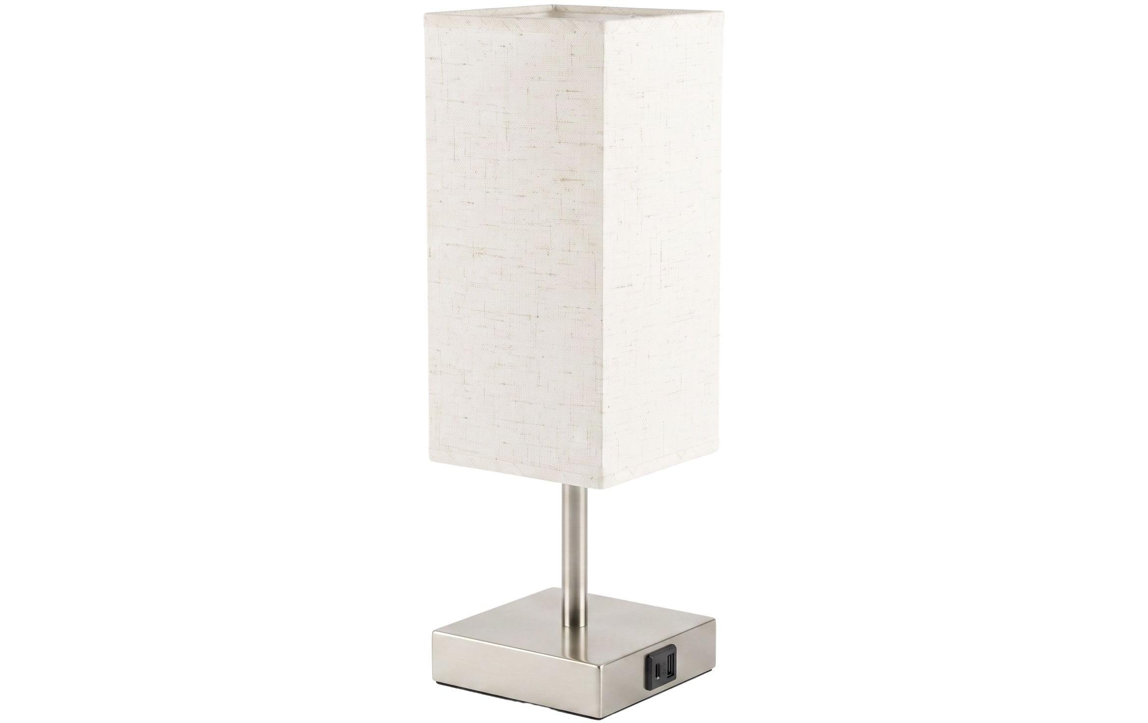 cocon Beistelltischlampe, USB, nickel/linen 3-fach dimmbar, USB-A/C, ohne E27, max 20W kaufen Schweiz | Mediatech.ch
