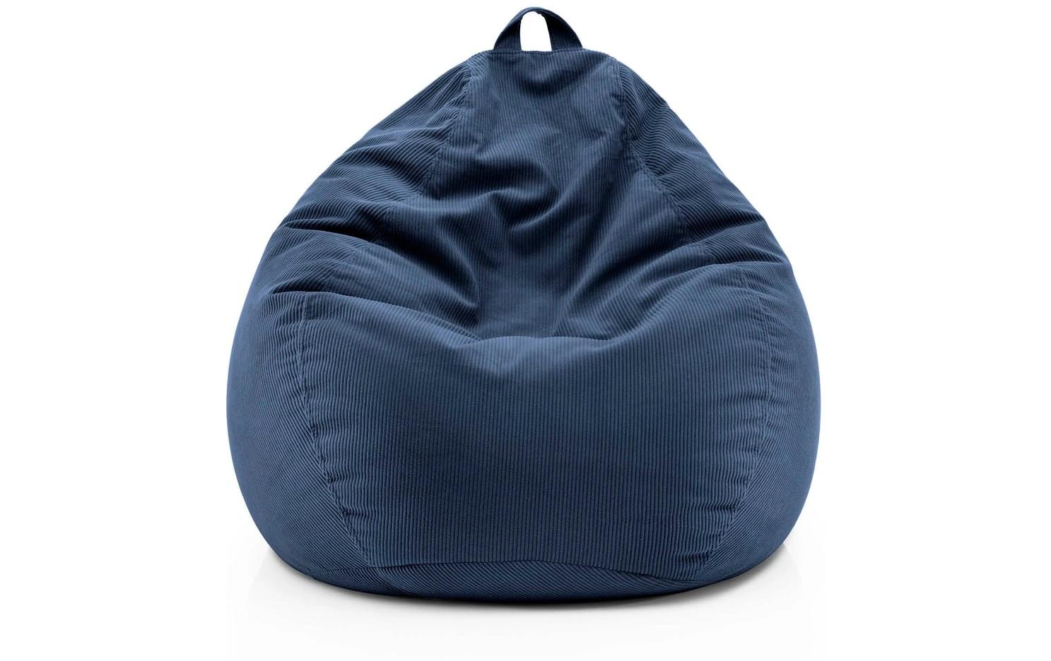 Lumaland Sitzsack 185l dunkelblau Comfort Feincord, Waschbar,