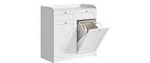 Vasagle Kommode Landhausstil, Weiss 78.9x40x80.2 cm, MDF, Spanplatte