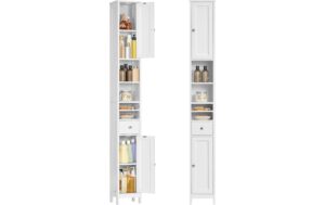 Vasagle Kommode Landhausstil, Weiss 21.4x19.5x180 cm, MDF