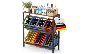 Songmics Getränkekisten-Regal 70.4x40x117.3 cm, Stahl, Spanplatte kaufen Schweiz | Mediatech.ch