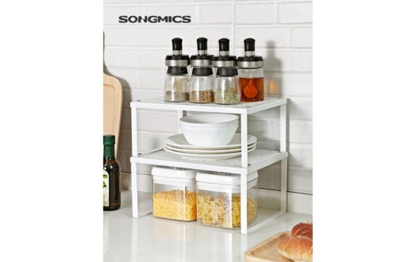2109744_1 - Mediatech Songmics Regal, 2er Set, Weiss Stahl, 31.9x23/21.7x15.3/13.6 cm
