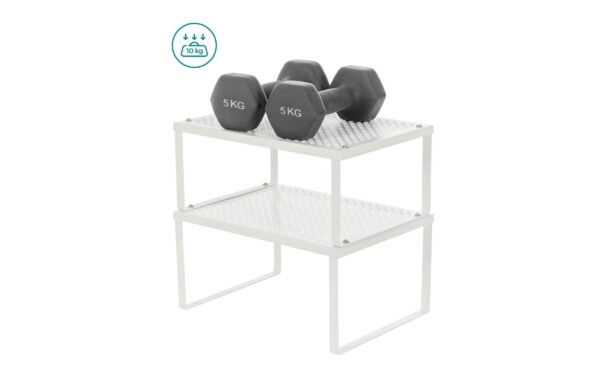 2109744_4 - Mediatech Songmics Regal, 2er Set, Weiss Stahl, 31.9x23/21.7x15.3/13.6 cm