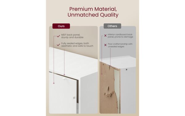 2109753_4 - Mediatech Vasagle Regal Weiss 31.8x24x175 cm, MDF, Spanplatte