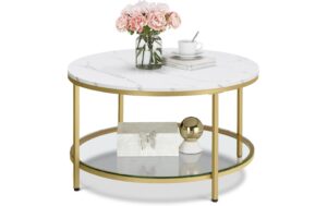 Vasagle Beistelltisch mit Glas 80x45 cm (DxH), Spanplatte kaufen Schweiz | Mediatech.ch