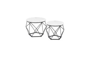 Vasagle Beistelltisch 2er Set, Marmoroptik 50/30x40/36.3 cm (DxH), Stahl, Spanplatte kaufen Schweiz | Mediatech.ch