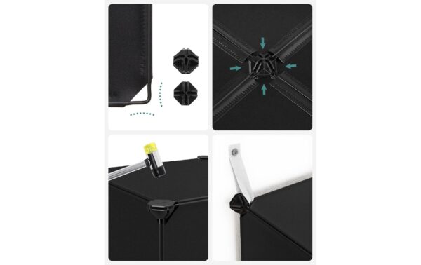 2109802_3 - Mediatech Songmics Regal zum zusammenstecken 123x31x123 cm, Stahl, ABS, Kunststoff