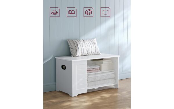 2109807_2 - Mediatech Vasagle Truhe Landhausstil, Weiss 80x40x46 cm, MDF, Spanplatte