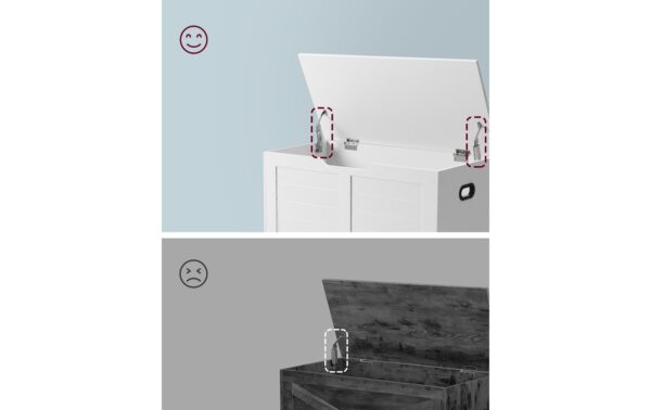 2109807_4 - Mediatech Vasagle Truhe Landhausstil, Weiss 80x40x46 cm, MDF, Spanplatte