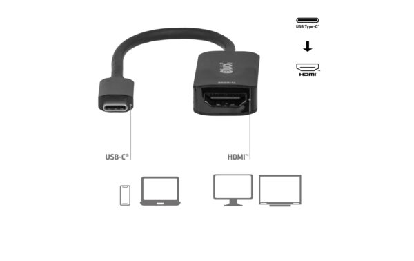 Club 3D, Adapter USB-C auf HDMI 2.1 Eingang: USB-C, Ausgang: HDMI 2.1