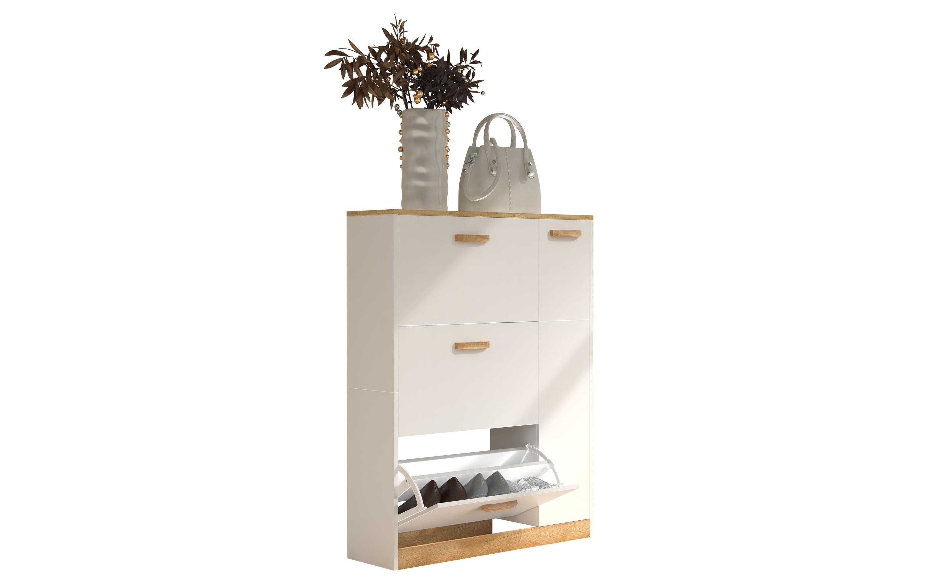 VCM Schuhschrank Halom L Weiss/Honig-Eiche kaufen Schweiz | Mediatech.ch