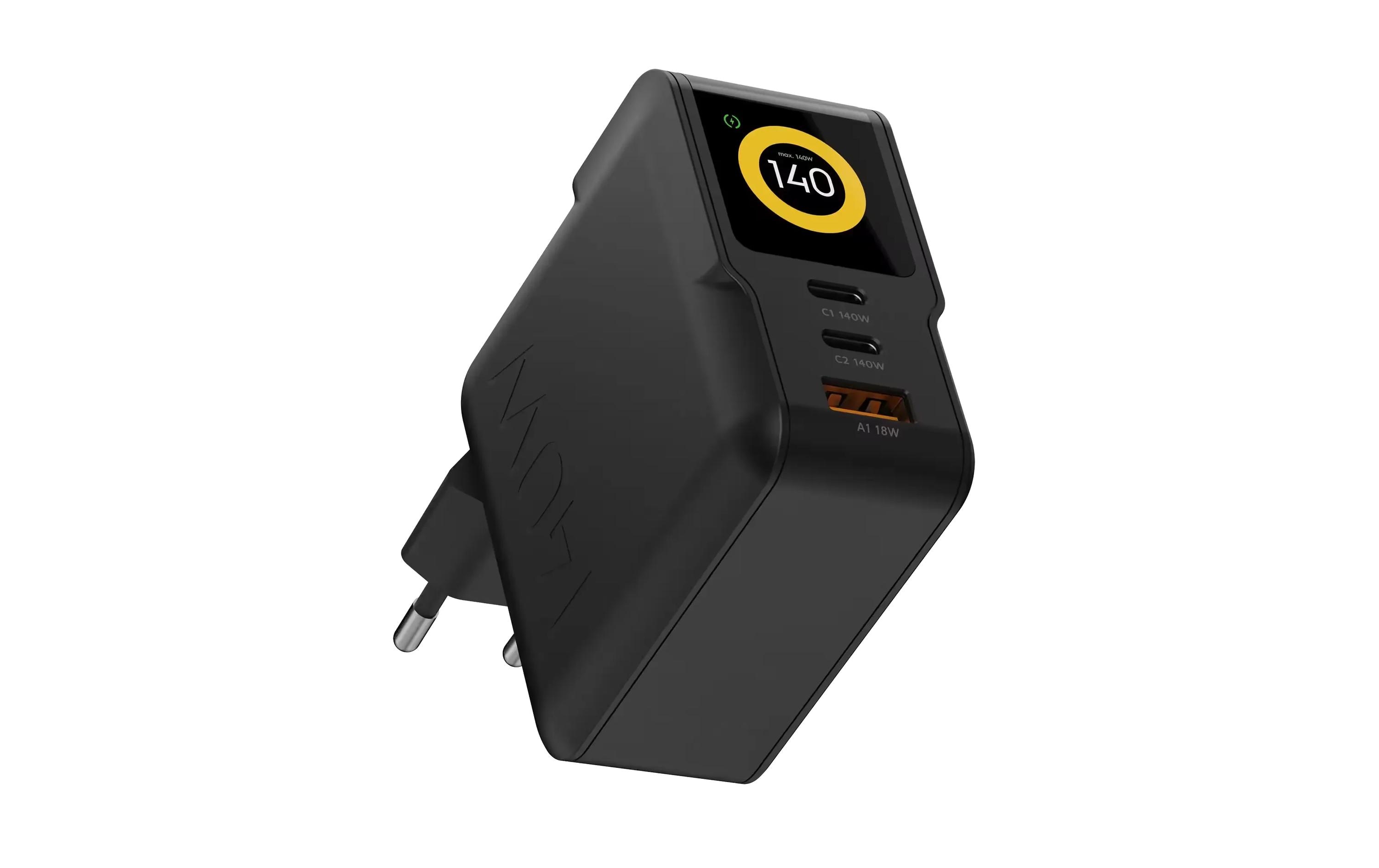 XTORM Wall Charger NextGen, 140W, 2xC, 1xA 100-240V, 1xUSB-C 140W, 1xUSB-A 18W, schwarz kaufen Schweiz | Mediatech.ch