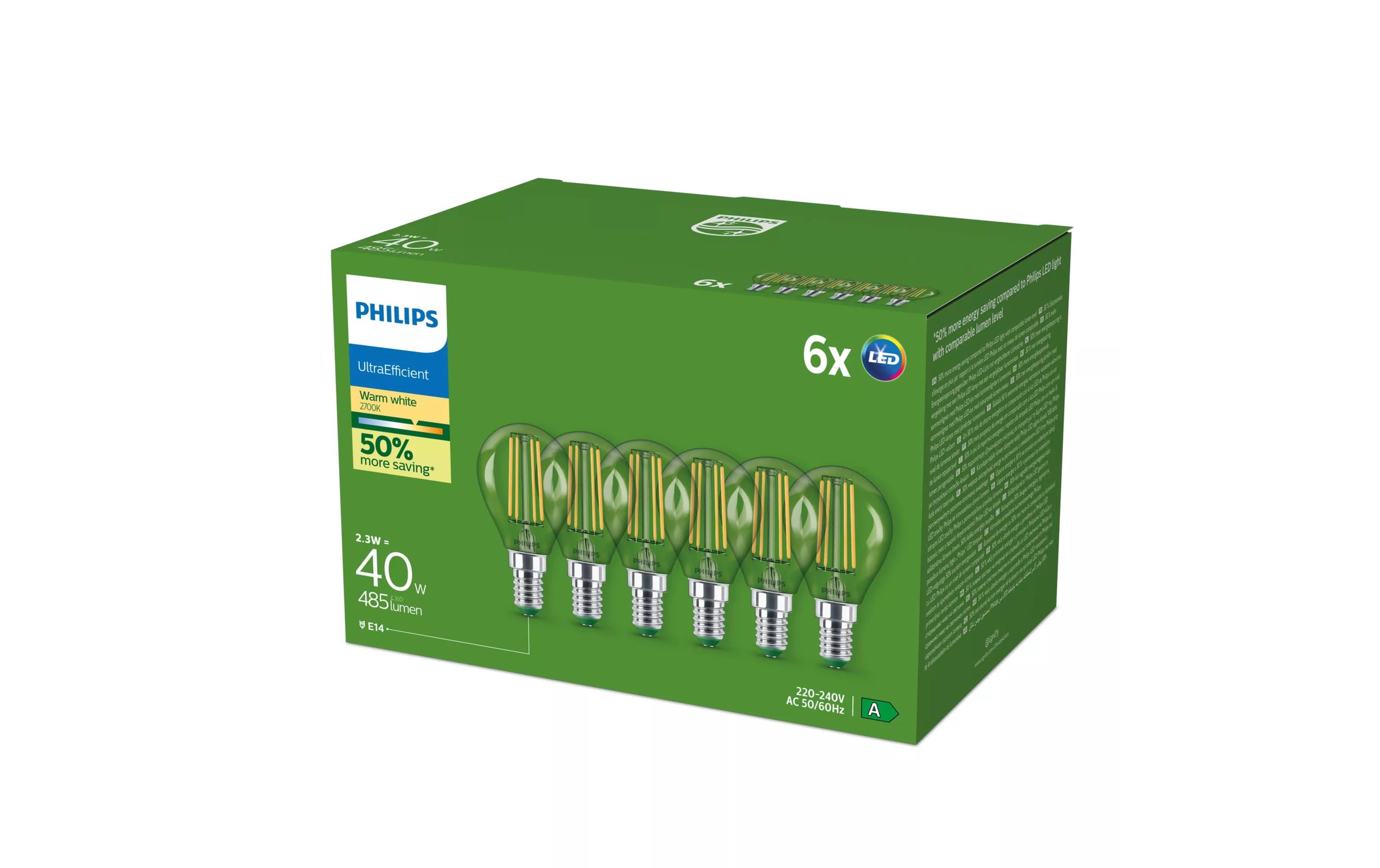 Philips LED CLA 6-er Pack P45 40W E14 WW CL ND UE 6CT/4EC kaufen Schweiz | Mediatech.ch