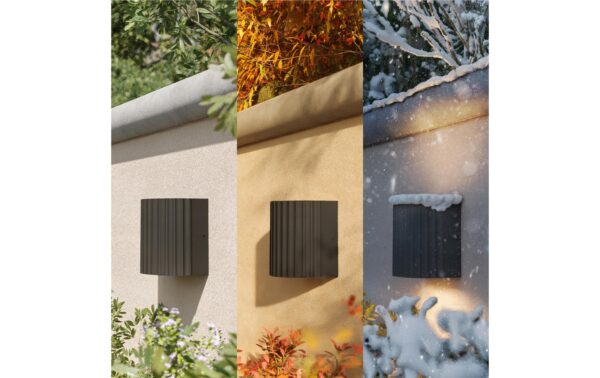 Philips Zyra Outdoor Wandleuchte IP44 Ultra-Efficient, 2x4.3W, 2700K, anthrazit