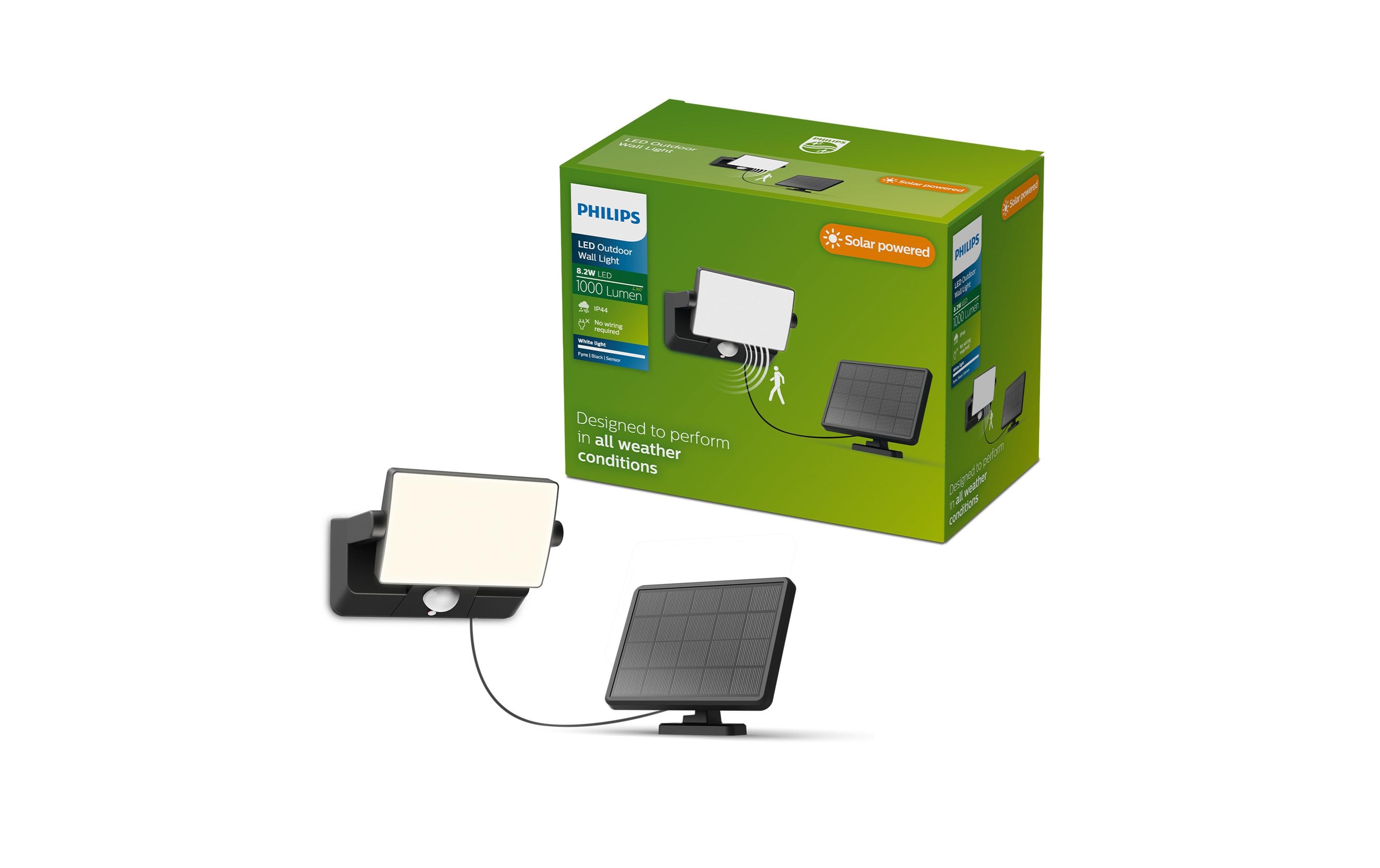 Philips Fyns Solar Wand-Sicherheitslicht Outdoor, Tageslicht-Bewegungssensor, sz