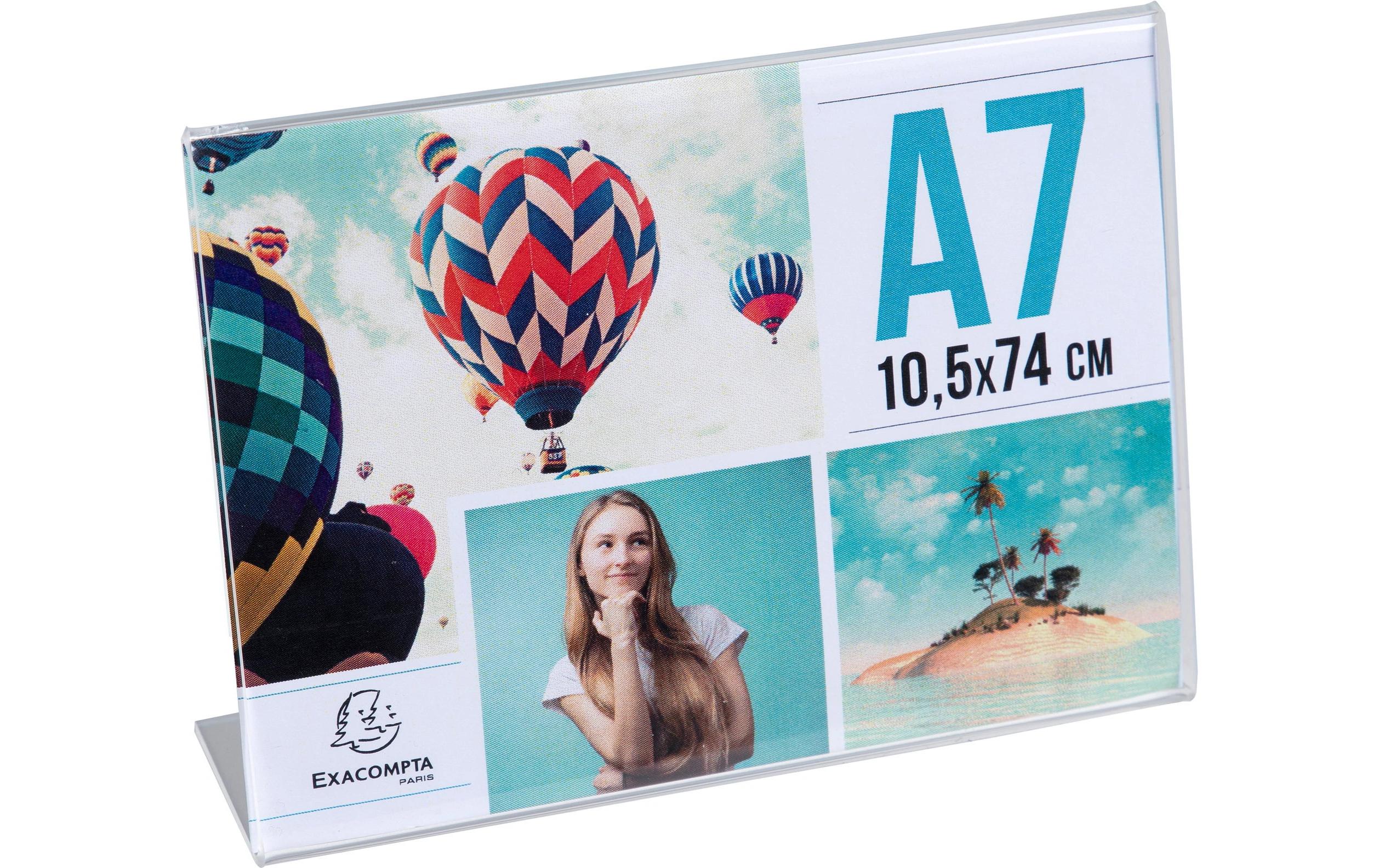 Exacompta Tischaufsteller A7, quer, 10Stück schräg, Exacryl, UV beständig