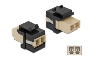 Delock Keystone Modul LWL LC zu LC Bu/Bu LC Duplex. beige / schwarz