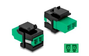 Delock Keystone Modul LWL LC zu LC Bu/Bu LC Duplex. grün / schwarz