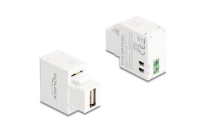 Delock Keystone Modul USB-A Ladebuchse 5W In 100 - 240 V, Out 1,0 A / 5,0 W, weiss