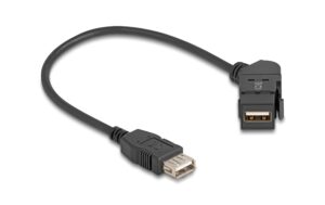 Delock Keystone Modul USB 2.0 Bu zu Bu USB 2.0, Bu 45° gewinkelt , 30 cm Kabel