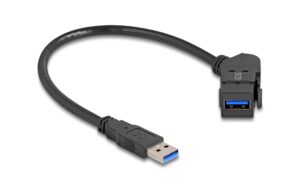Delock Keystone Modul USB 3.0 St zu Bu USB 3.0, Bu 45° gewinkelt , 30 cm Kabel