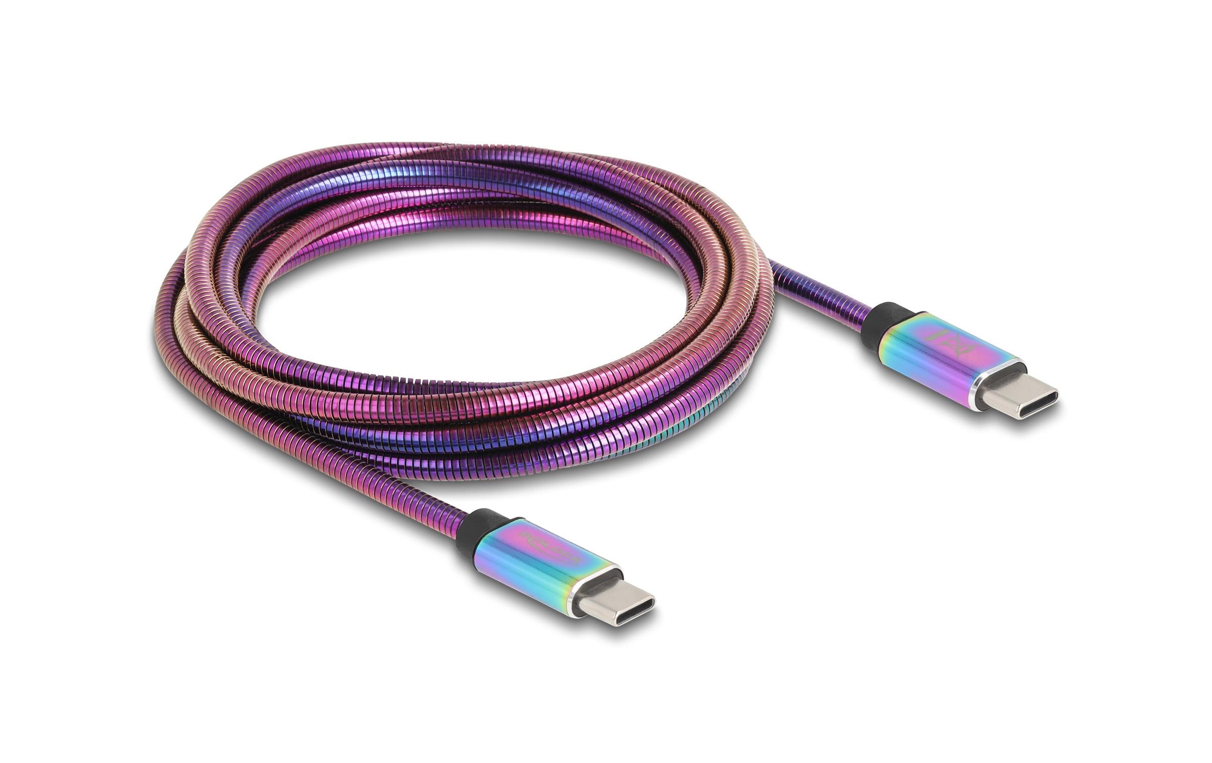 2130940_1 - Mediatech Delock USB-Kabel C-C, 60W, 2.0m, Metall PD3.0, USB 2.0, 60W, Metallmantel