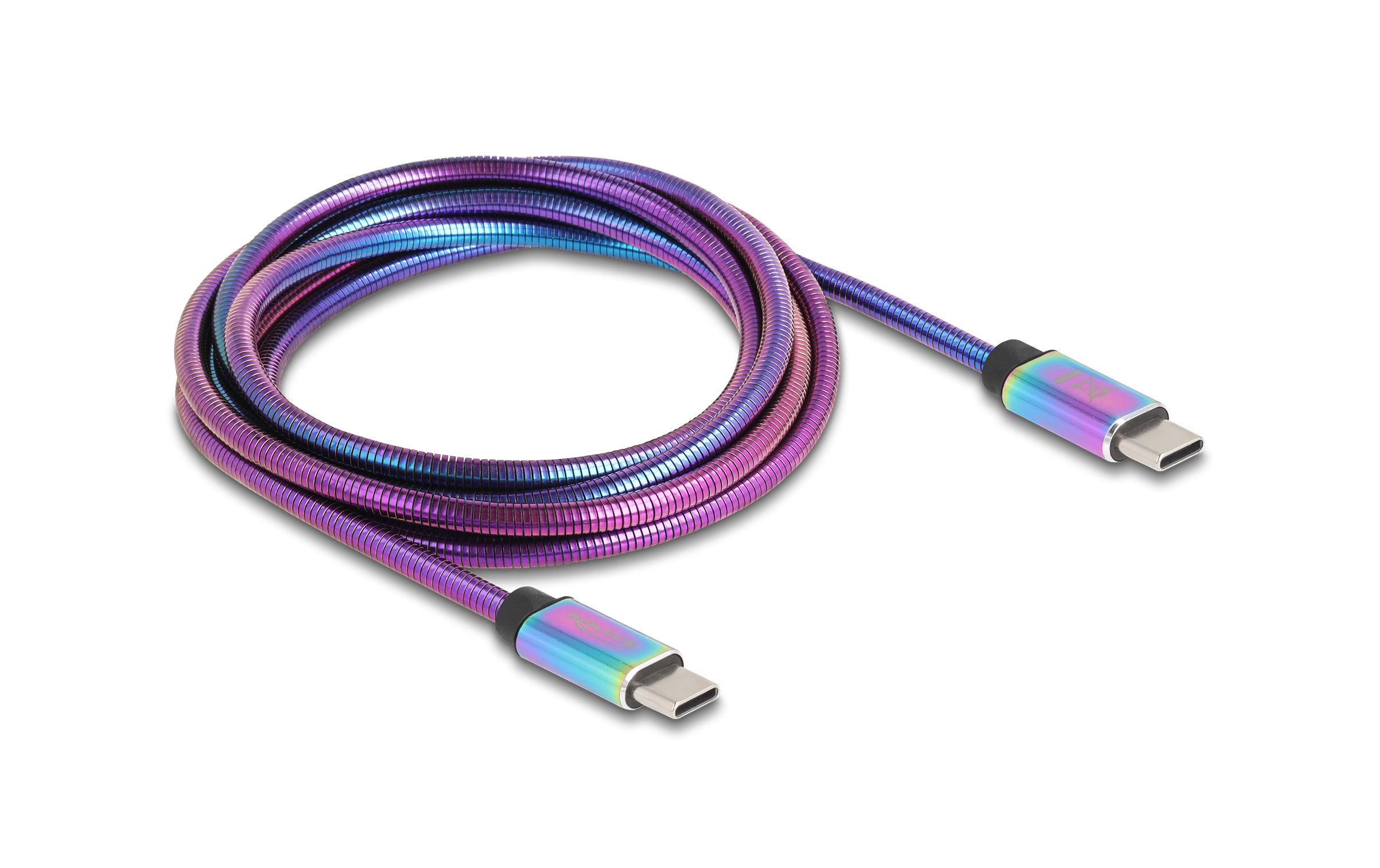 2130940_3 - Mediatech Delock USB-Kabel C-C, 60W, 2.0m, Metall PD3.0, USB 2.0, 60W, Metallmantel