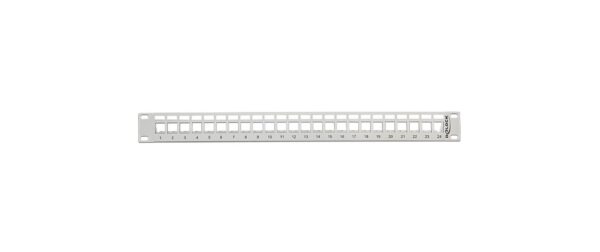 2131355_2 - Mediatech Delock 19 Keystone Patchpanel 24 Port 1HE, grau, Beschriftungsfeld, Zug Entl.