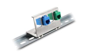 Delock Keystone Metall Halterung 4 Port für 35 mm Hutschiene, Edelstahl kaufen Schweiz | Mediatech.ch