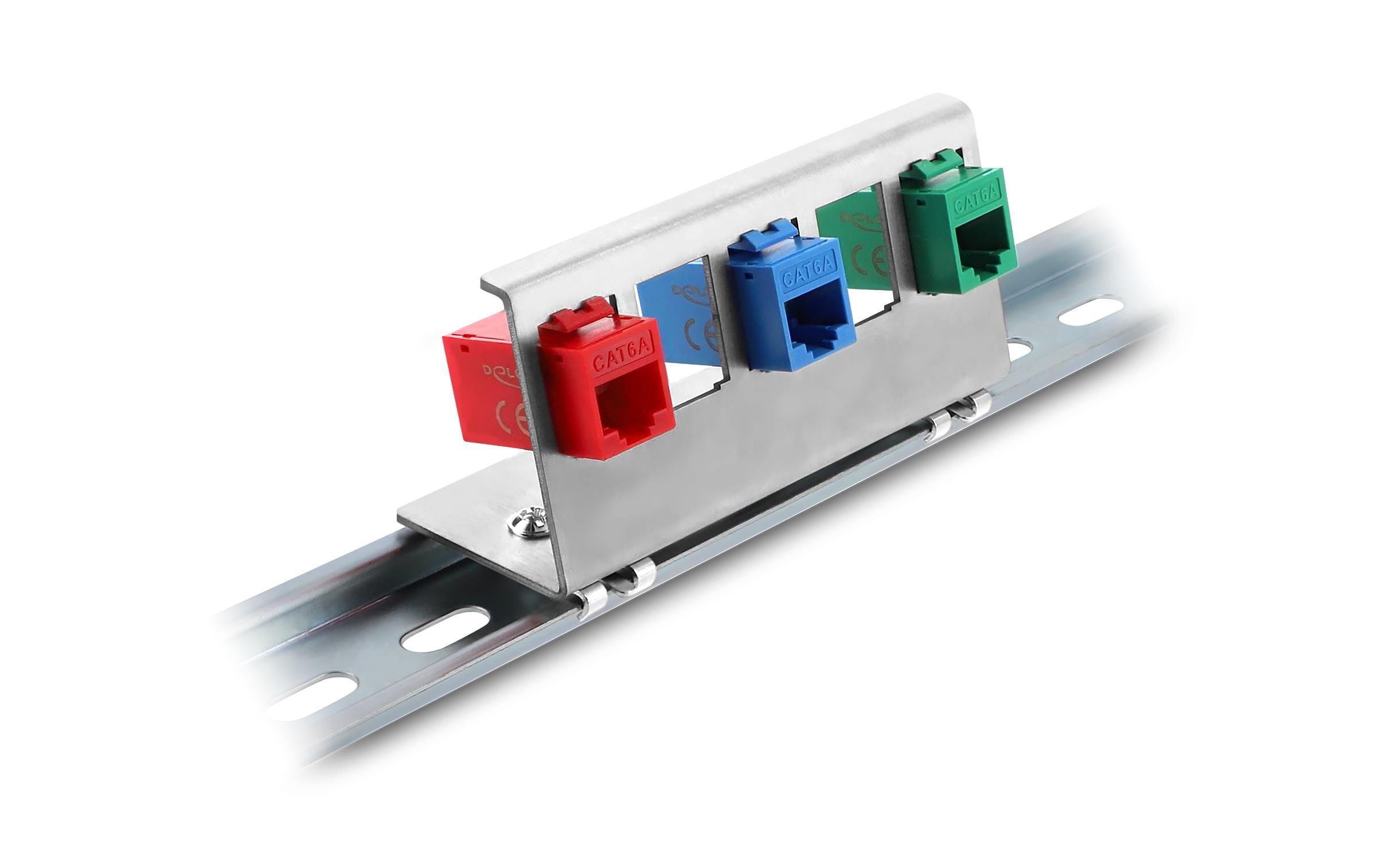 2131368 - Mediatech Delock Keystone Metall Halterung 5 Port für 35 mm Hutschiene, Edelstahl kaufen Schweiz | Mediatech.ch