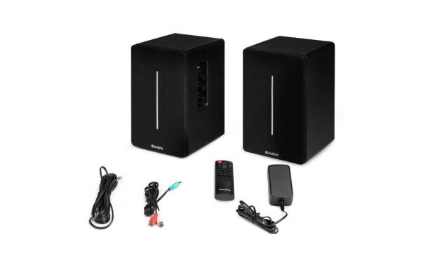 2132073_4 - Mediatech Audizio KS01B Regal-Lautsprecher Set, 120W, BT, schwarz