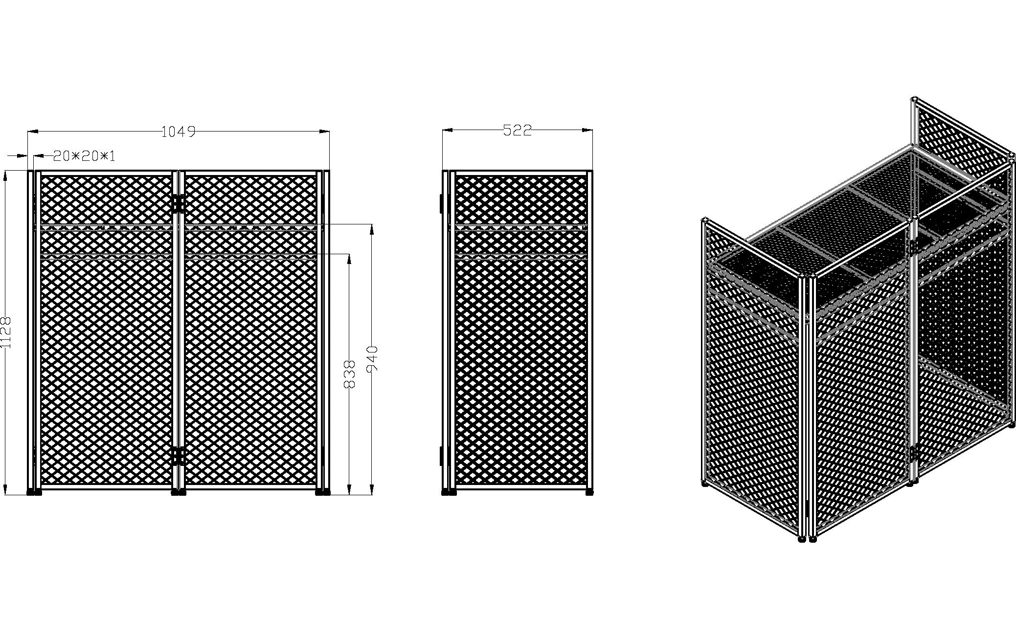 2132216_5 - Mediatech Vonyx DBC105 Faltbare DJ Kanzel, Aluminium, 1m, bk/wh