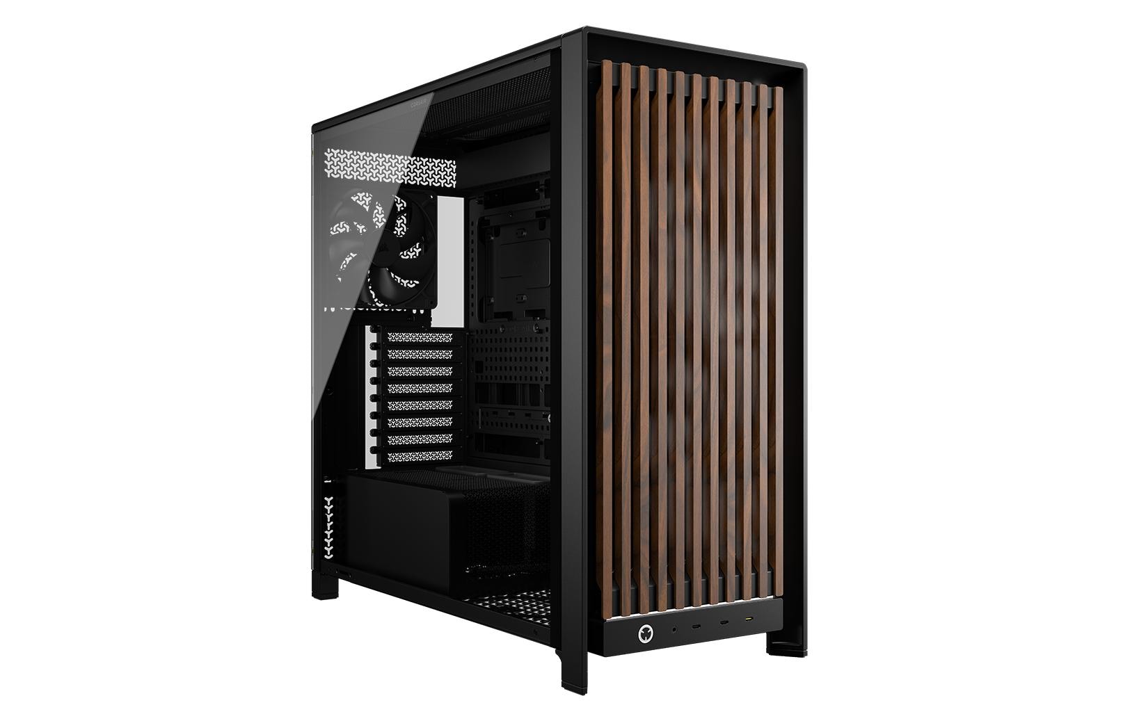 Corsair Midi Tower Frame 5000D Wood Schwarz 4x 2.5, 1x 3.5, 3x USB Type-C
