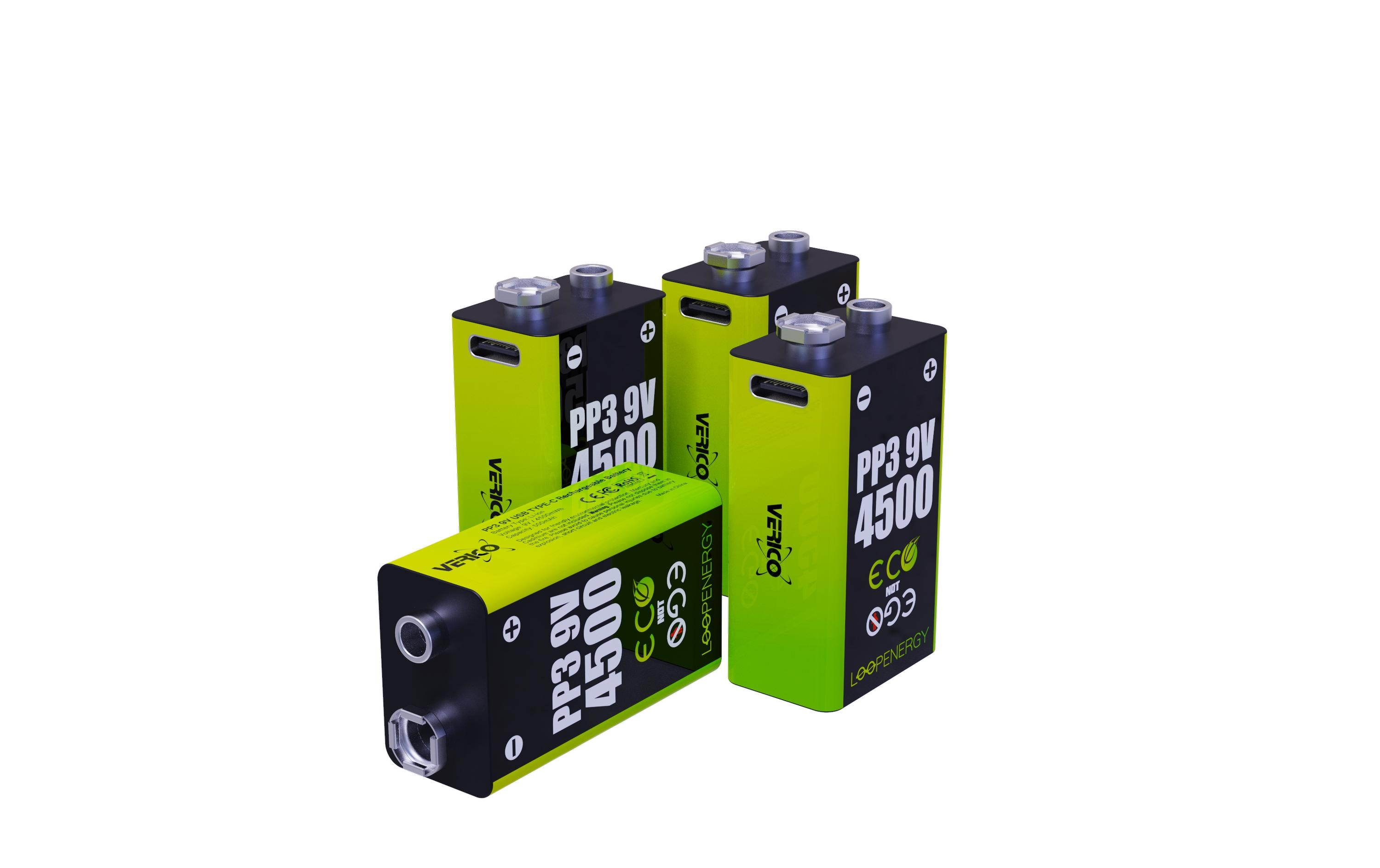Verico LoopEnergy 9V-Block, USB-C, 500mAh 9.0V 4500mWh, Akku Li-Ion, 4 Stk kaufen Schweiz | Mediatech.ch