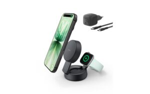 BELKIN UltraCharge Pro 2-in-1-Ladestation Qi2 (25W), Faltbar, Dunkelgrau