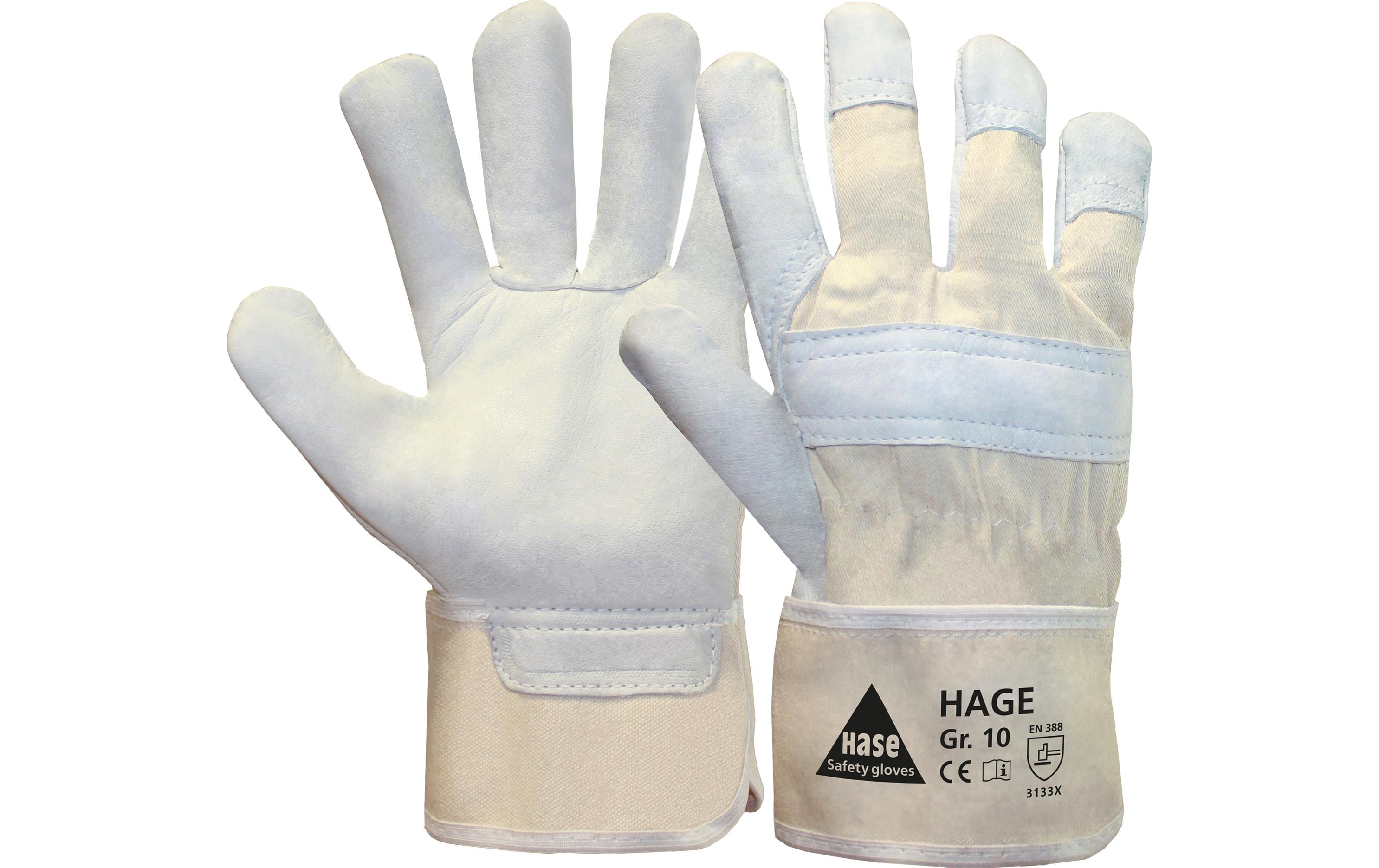 Hase Safety 1 Paar Arbeitshandschuh Hage 8 Narbenleder, Doppelnähte Innenhandfutter kaufen Schweiz | Mediatech.ch