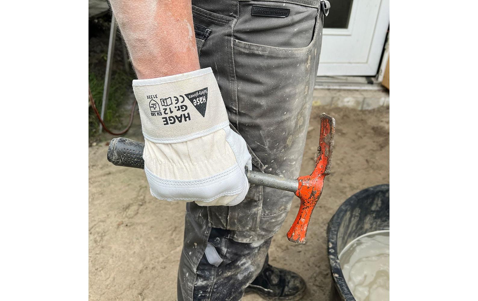 2134693_1 - Mediatech Hase Safety 1 Paar Arbeitshandschuh Hage 8 Narbenleder, Doppelnähte Innenhandfutter