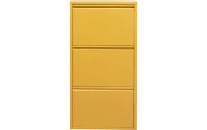 Kare Schuhschrank Caruso 3er, Gelb 103 x 50 x 14 cm, Stahlblech, 6  P. Schuhe