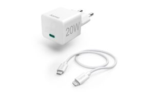 Hama Schnellladegerät Ladekabel Lightning Mini-Ladegerät, PD, 20W, 1m, Weiss