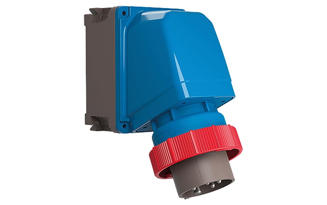 Steffen Palazzoli CEE 65° Wand-Stecker 16/5 3LNPE, 400V, 6h, IP66/IP67/69 vernickelt