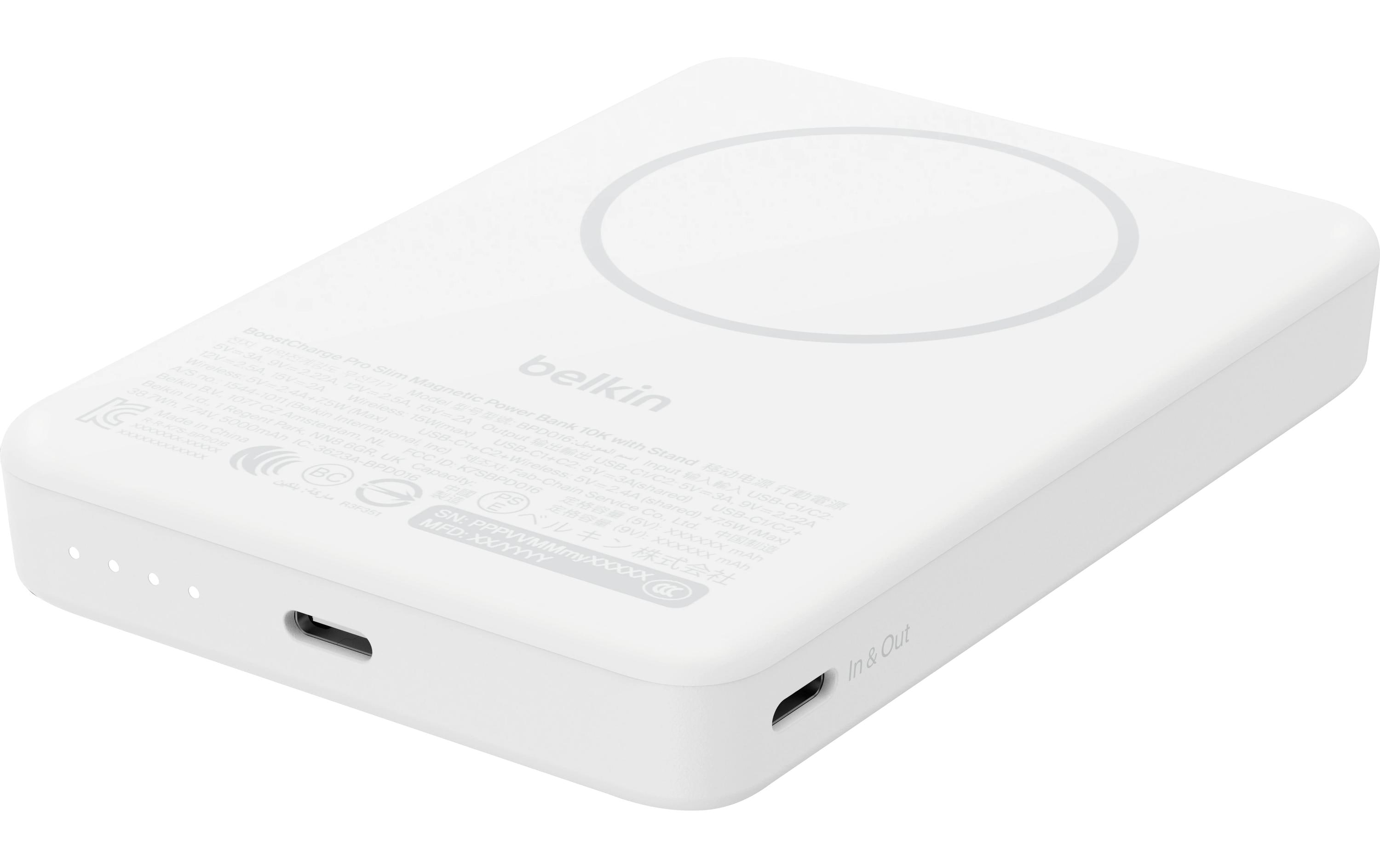 BELKIN BoostCharge Slim, 10K mAh Powerbank Magnetisch, Qi2, 15W, Weiss kaufen Schweiz | Mediatech.ch