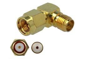 Delock Adapter SMA St zu SMA Bu 90° 3 GHz 3 GHz, 50 Ohm, Messing vergoldet