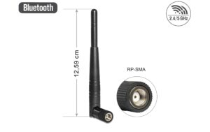Delock WLAN 802.11 ac Antenne RP-SMA St 3 dBi, omni,mit Kippgelenk, schwarz