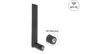 Delock WiFi 6E Antenne RP-SMA St 3 dBi 3 dBi, omni, mit Kippgelenk, schwarz
