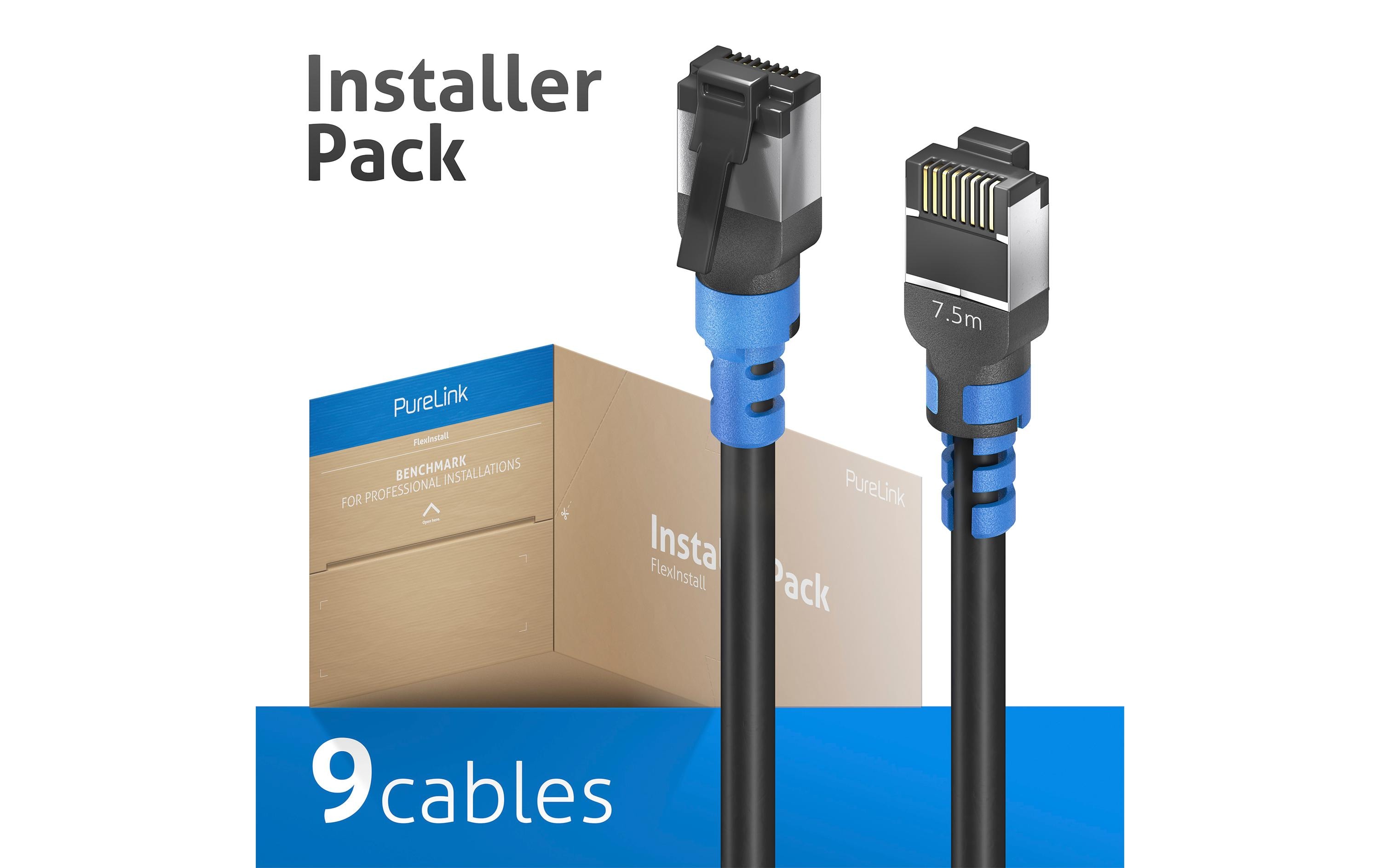 FlexInstall Patchkabel Cat.6A S/FTP 7.5m, 9 Cat.6A, AWG30, InstallerPack, 9 Stk kaufen Schweiz | Mediatech.ch
