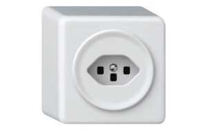 Hager ORIGIN AP Steckdose 1x TYP 23 16A/250V, mit Schraubklemmen, ws